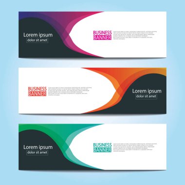 Vektör tasarım web pankartı şablonu. Web Tasarım Elementleri - Başlık Tasarımı. Gri arkaplan üzerine soyut geometrik web afişi şablonu. Modern pankart.