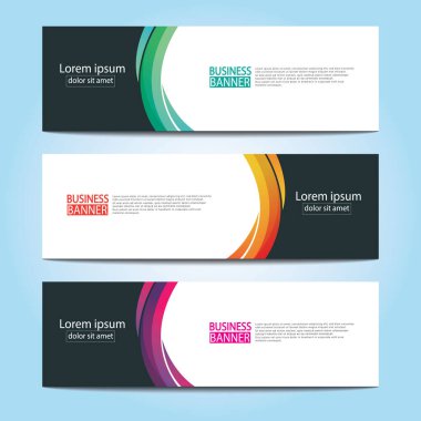 Vektör tasarım web pankartı şablonu. Web Tasarım Elementleri - Başlık Tasarımı. Gri arkaplan üzerine soyut geometrik web afişi şablonu. Modern pankart.