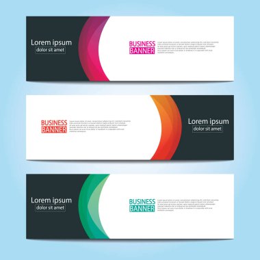 Vektör tasarım web pankartı şablonu. Web Tasarım Elementleri - Başlık Tasarımı. Gri arkaplan üzerine soyut geometrik web afişi şablonu. Modern pankart.