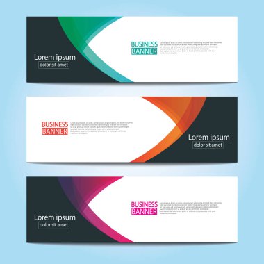 Vektör tasarım web pankartı şablonu. Web Tasarım Elementleri - Başlık Tasarımı. Gri arkaplan üzerine soyut geometrik web afişi şablonu. Modern pankart.