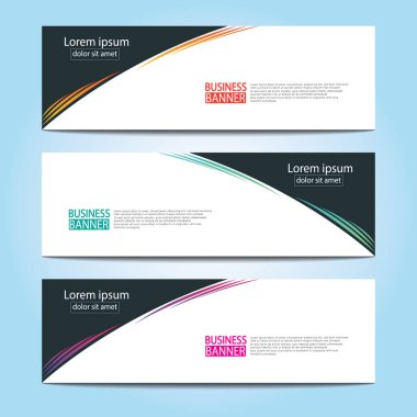 Vektör tasarım web pankartı şablonu. Web Tasarım Elementleri - Başlık Tasarımı. Gri arkaplan üzerine soyut geometrik web afişi şablonu. Modern pankart.