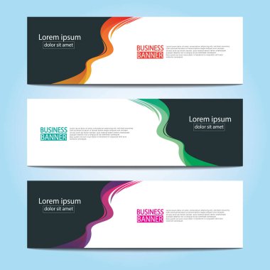 Vektör tasarım web pankartı şablonu. Web Tasarım Elementleri - Başlık Tasarımı. Gri arkaplan üzerine soyut geometrik web afişi şablonu. Modern pankart.