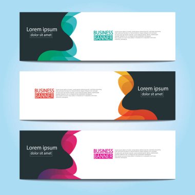 Vektör tasarım web pankartı şablonu. Web Tasarım Elementleri - Başlık Tasarımı. Gri arkaplan üzerine soyut geometrik web afişi şablonu. Modern pankart.