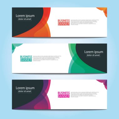 Vektör tasarım web pankartı şablonu. Web Tasarım Elementleri - Başlık Tasarımı. Gri arkaplan üzerine soyut geometrik web afişi şablonu. Modern pankart.