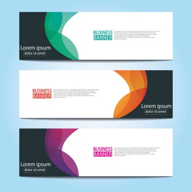 Vektör tasarım web pankartı şablonu. Web Tasarım Elementleri - Başlık Tasarımı. Gri arkaplan üzerine soyut geometrik web afişi şablonu. Modern pankart.