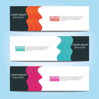 Vektör tasarım web pankartı şablonu. Web Tasarım Elementleri - Başlık Tasarımı. Gri arkaplan üzerine soyut geometrik web afişi şablonu. Modern pankart.