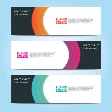 Vektör tasarım web pankartı şablonu. Web Tasarım Elementleri - Başlık Tasarımı. Gri arkaplan üzerine soyut geometrik web afişi şablonu. Modern pankart.