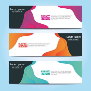 Vektör tasarım web pankartı şablonu. Web Tasarım Elementleri - Başlık Tasarımı. Gri arkaplan üzerine soyut geometrik web afişi şablonu. Modern pankart.