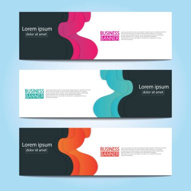 Vektör tasarım web pankartı şablonu. Web Tasarım Elementleri - Başlık Tasarımı. Gri arkaplan üzerine soyut geometrik web afişi şablonu. Modern pankart.