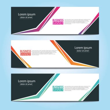 Vektör tasarım web pankartı şablonu. Web Tasarım Elementleri - Başlık Tasarımı. Gri arkaplan üzerine soyut geometrik web afişi şablonu. Modern pankart.