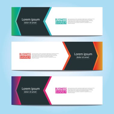 Vektör tasarım web pankartı şablonu. Web Tasarım Elementleri - Başlık Tasarımı. Gri arkaplan üzerine soyut geometrik web afişi şablonu. Modern pankart.