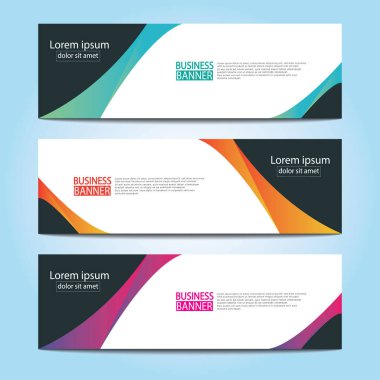 Vektör tasarım web pankartı şablonu. Web Tasarım Elementleri - Başlık Tasarımı. Gri arkaplan üzerine soyut geometrik web afişi şablonu. Modern pankart.