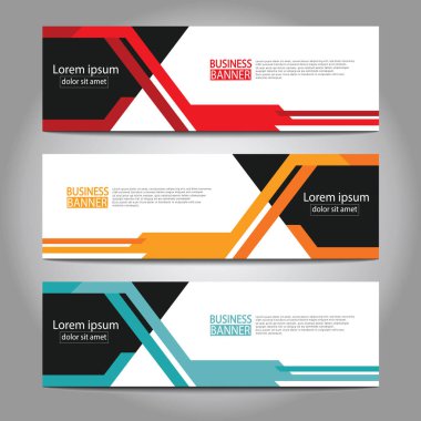 Vektör tasarım web pankartı şablonu. Web Tasarım Elementleri - Başlık Tasarımı. Gri arkaplan üzerine soyut geometrik web afişi şablonu. Modern pankart.