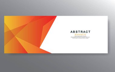 Vektör tasarım web pankartı şablonu. Web Tasarım Elementleri - Başlık Tasarımı. Gri arkaplan üzerine soyut geometrik web afişi şablonu. Modern pankart.