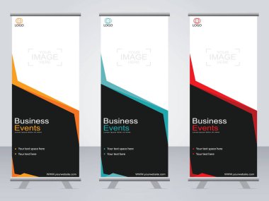 Ticari afişler asılıyor Standee bayrağı modern pankartın şablonu.