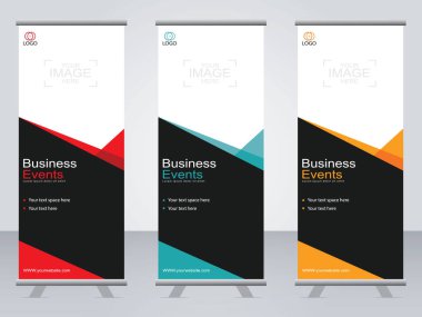 Ticari afişler asılıyor Standee bayrağı modern pankartın şablonu.