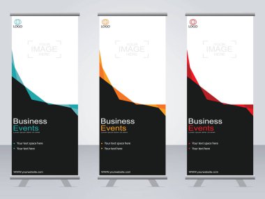 Ticari afişler asılıyor Standee bayrağı modern pankartın şablonu.