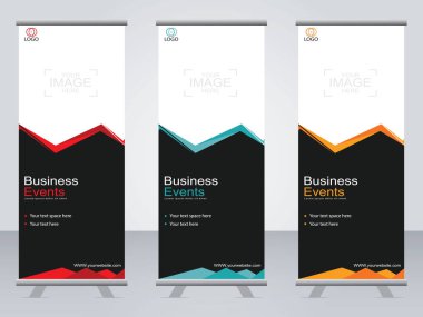 Ticari afişler asılıyor Standee bayrağı modern pankartın şablonu.