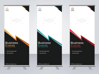 Ticari afişler asılıyor Standee bayrağı modern pankartın şablonu.