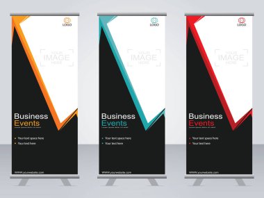 Ticari afişler asılıyor Standee bayrağı modern pankartın şablonu.