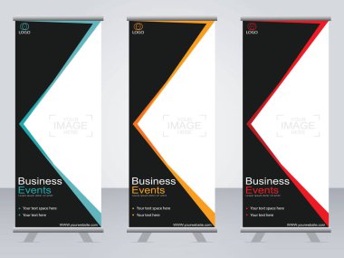 Ticari afişler asılıyor Standee bayrağı modern pankartın şablonu.