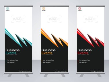 Ticari afişler asılıyor Standee bayrağı modern pankartın şablonu.