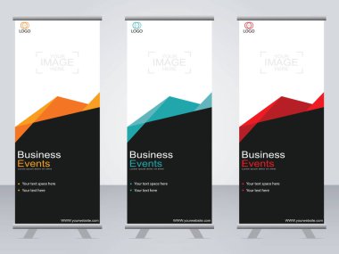 Ticari afişler asılıyor Standee bayrağı modern pankartın şablonu.