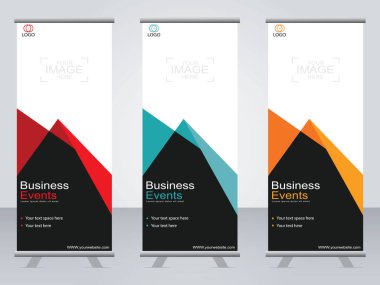 Ticari afişler asılıyor Standee bayrağı modern pankartın şablonu.