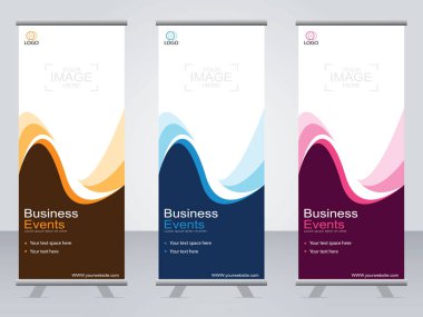 Ticari afişler asılıyor Standee bayrağı modern pankartın şablonu.