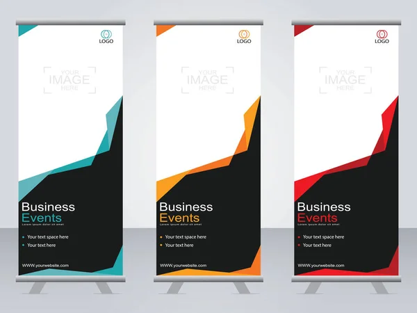 Business Banner Roll Set Standee Banner Πρότυπο Modern Banner — Διανυσματικό Αρχείο