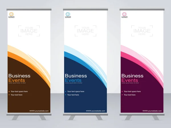 Business Banner Roll Set Standee Banner Template Bannière Moderne — Image vectorielle