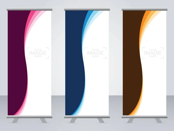 Business Banner Roll Set Standee Banner Template Bannière Moderne — Image vectorielle