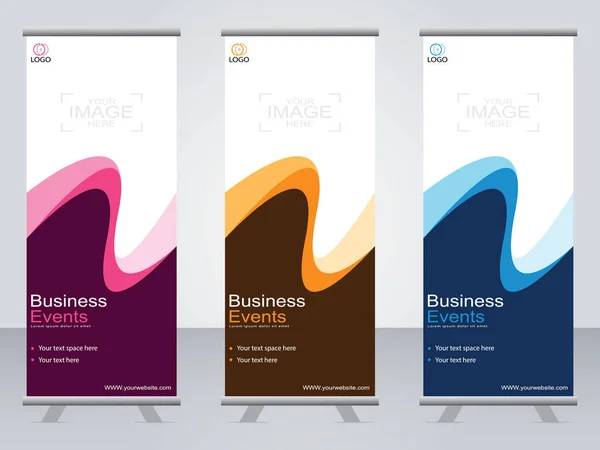 Business Banner Roll Set Standee Banner Template Bannière Moderne — Image vectorielle