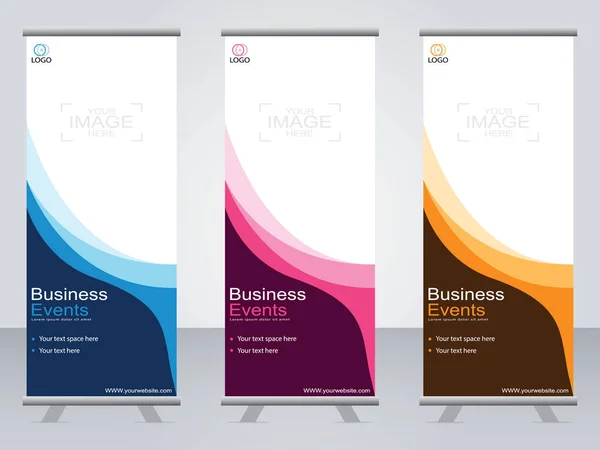 Business Banner Roll Set Standee Banner Template Bannière Moderne — Image vectorielle