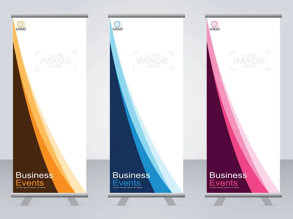 Business Banner Roll Set Standee Banner Template Bannière Moderne — Image vectorielle