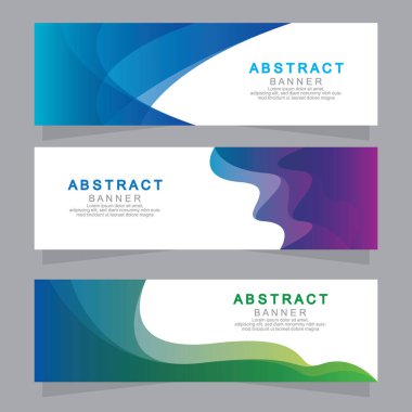 Vektör tasarım web pankartı şablonu. Web Tasarım Elementleri - Başlık Tasarımı. Gri arkaplan üzerine soyut geometrik web afişi şablonu. Modern pankart.