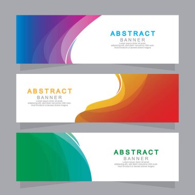 Vektör tasarım web pankartı şablonu. Web Tasarım Elementleri - Başlık Tasarımı. Gri arkaplan üzerine soyut geometrik web afişi şablonu. Modern pankart.