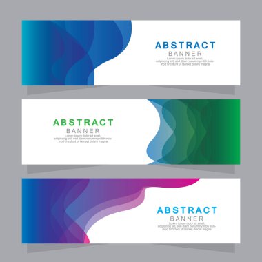 Vektör tasarım web pankartı şablonu. Web Tasarım Elementleri - Başlık Tasarımı. Gri arkaplan üzerine soyut geometrik web afişi şablonu. Modern pankart.