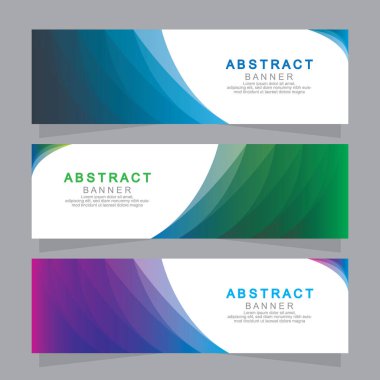 Vektör tasarım web pankartı şablonu. Web Tasarım Elementleri - Başlık Tasarımı. Gri arkaplan üzerine soyut geometrik web afişi şablonu. Modern pankart.