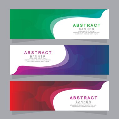 Vektör tasarım web pankartı şablonu. Web Tasarım Elementleri - Başlık Tasarımı. Gri arkaplan üzerine soyut geometrik web afişi şablonu. Modern pankart.