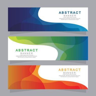 Vektör tasarım web pankartı şablonu. Web Tasarım Elementleri - Başlık Tasarımı. Gri arkaplan üzerine soyut geometrik web afişi şablonu. Modern pankart.