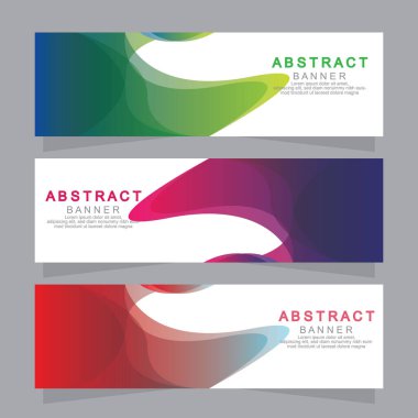 Vektör tasarım web pankartı şablonu. Web Tasarım Elementleri - Başlık Tasarımı. Gri arkaplan üzerine soyut geometrik web afişi şablonu. Modern pankart.