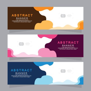 Vektör tasarım web pankartı şablonu. Web Tasarım Elementleri - Başlık Tasarımı. Gri arkaplan üzerine soyut geometrik web afişi şablonu. Modern pankart.