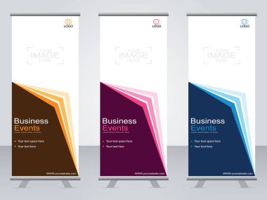 Ticari afişler asılıyor Standee bayrağı modern pankartın şablonu.