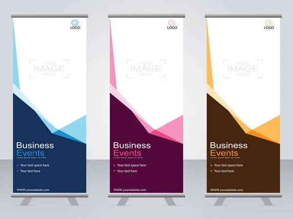 Business Banner Roll Set Standee Banner Πρότυπο Modern Banner — Διανυσματικό Αρχείο