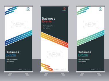 Ticari afişler asılıyor Standee bayrağı modern pankartın şablonu.