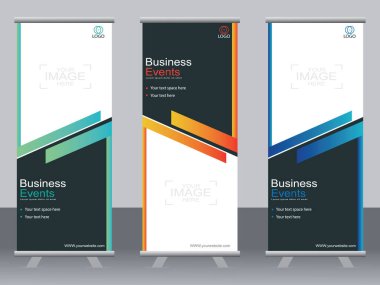 Ticari afişler asılıyor Standee bayrağı modern pankartın şablonu.