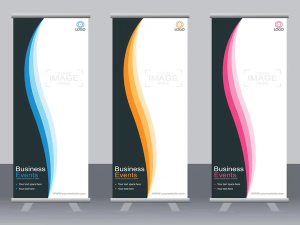 Business Banner Roll Set Standee Modèle Bannière — Image vectorielle