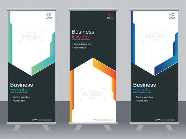 Business Banner Roll Set Standee Banner Template — Vettoriale Stock