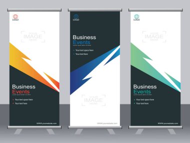 Ticari afişler asılıyor Standee bayrağı modern pankartın şablonu.